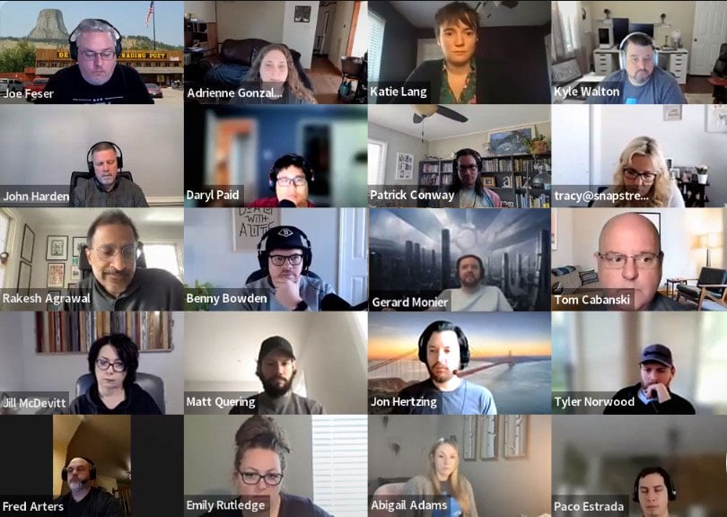 A screenshot of a video conference with 20 individuals