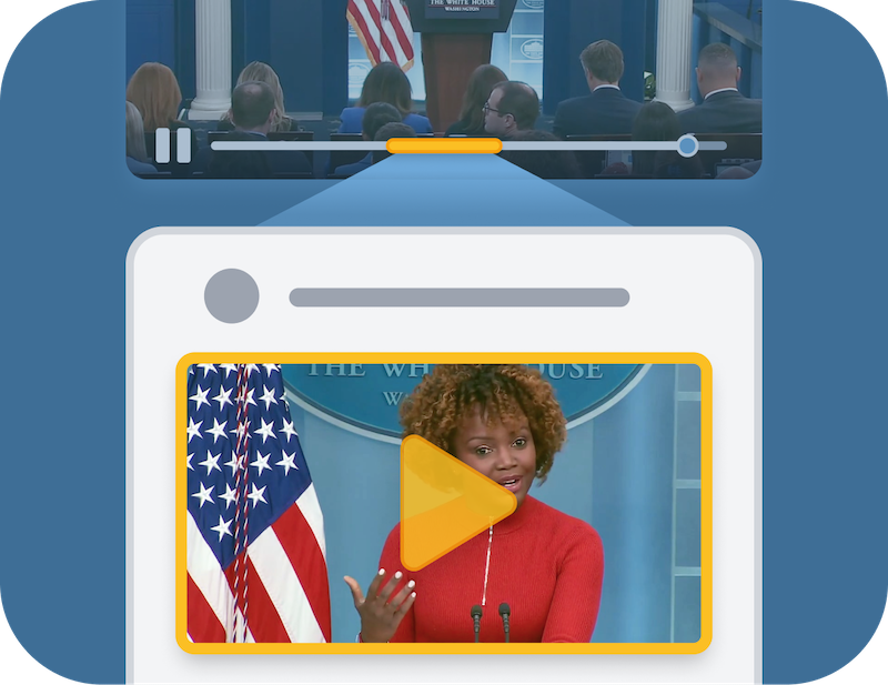 Illustration of a video clip capturing a key moment in live video feed