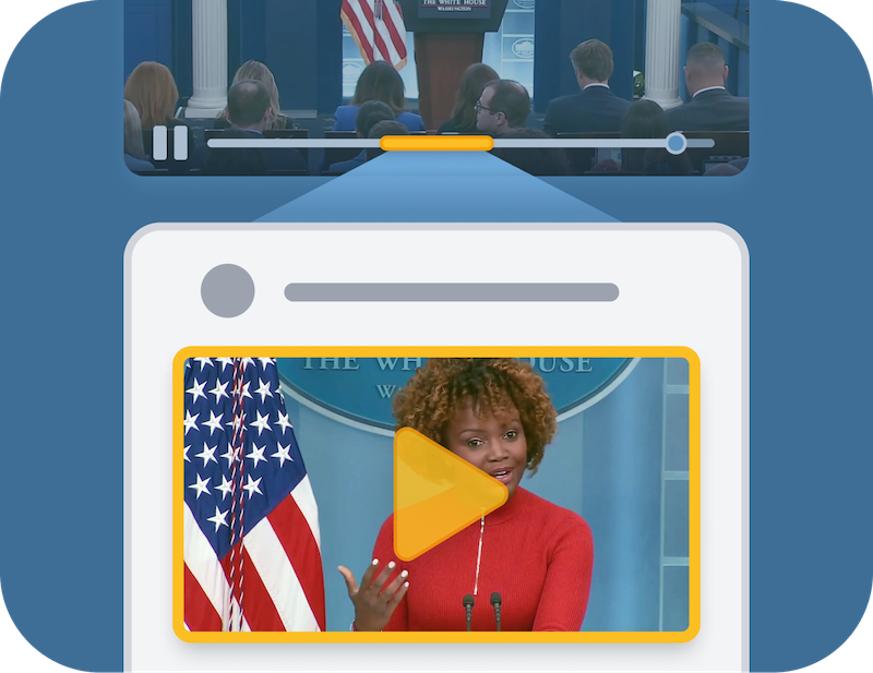 Illustration of a video clip capturing a key moment in live video feed