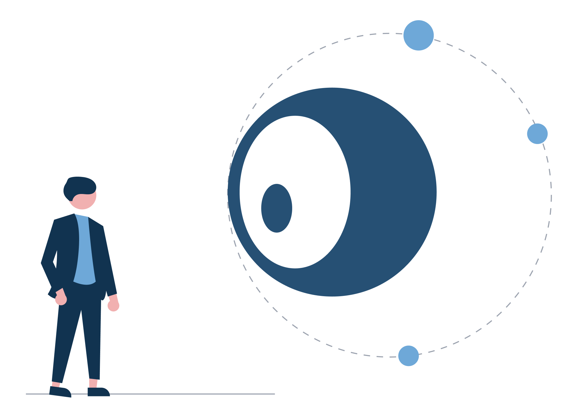 Illustration of a large eye watching a person